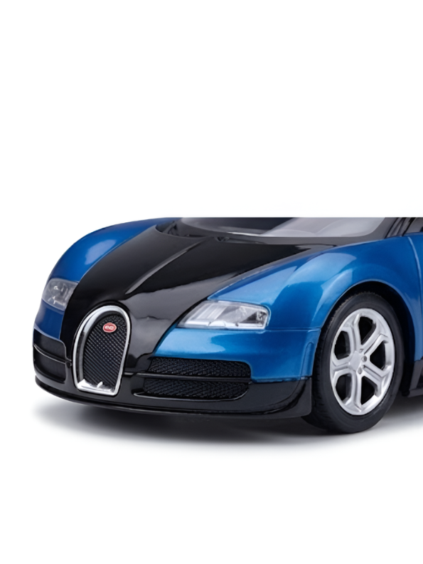 Bugatti Veyron Remote Control RC Car with Lights & Smooth Steering Blue LMI8612.