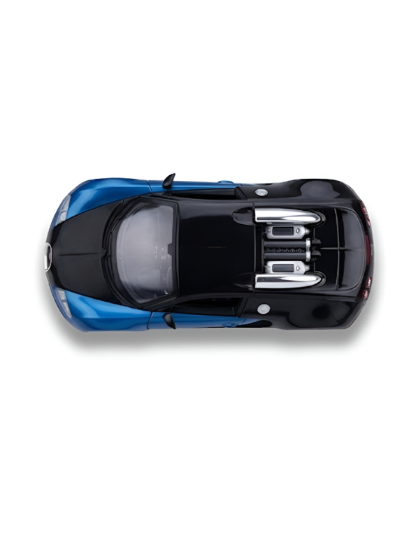 Bugatti Veyron Remote Control RC Car with Lights & Smooth Steering Blue LMI8612.