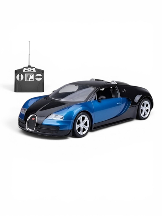 Bugatti Veyron Remote Control RC Car with Lights & Smooth Steering Blue LMI8612.