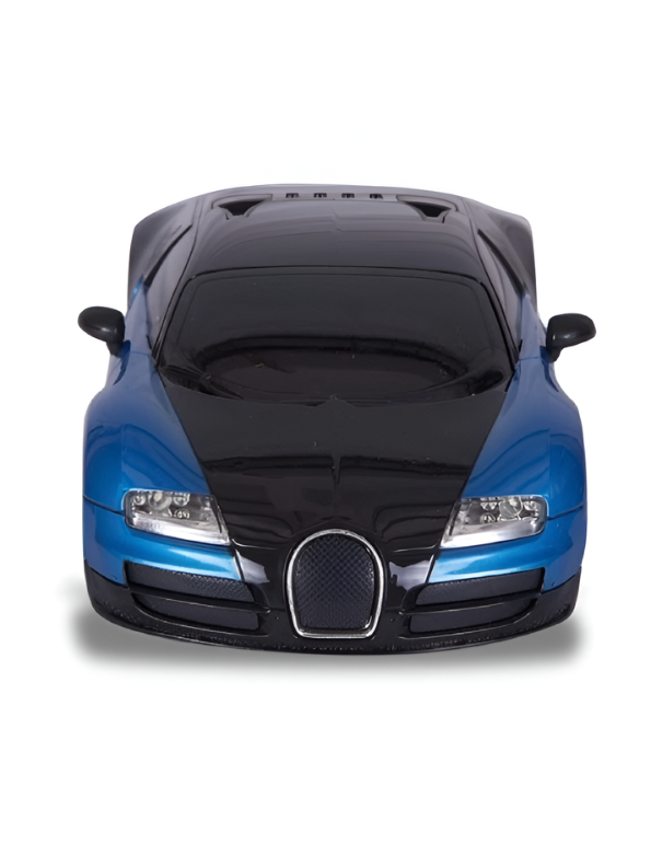 Bugatti Veyron Remote Control RC Car with Lights & Smooth Steering Blue LMI8612.