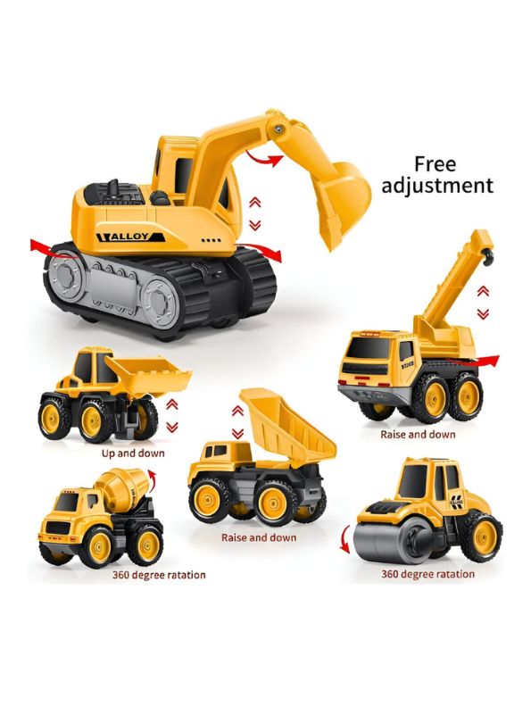 BuildPro – Engineering Construction Vehicle Set for Kids | Pack of 6 Pull-Back Trucks & JCBs for Creative Play & Learning LMI14063.