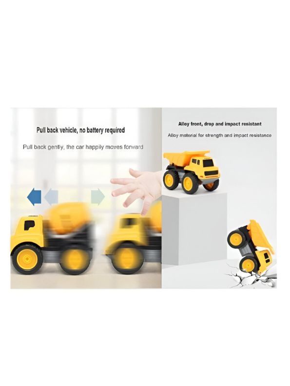 BuildPro – Engineering Construction Vehicle Set for Kids | Pack of 6 Pull-Back Trucks & JCBs for Creative Play & Learning LMI14063.