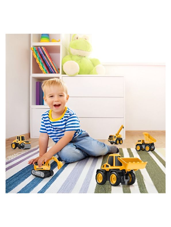 BuildPro – Engineering Construction Vehicle Set for Kids | Pack of 6 Pull-Back Trucks & JCBs for Creative Play & Learning LMI14063.