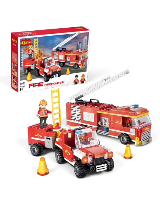 Build Your Own Fire Rescue Team: Firefighter 324-Piece Building Block Set TV5080