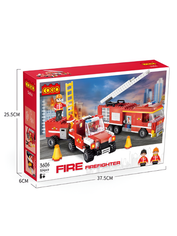 Build Your Own Fire Rescue Team: Firefighter 324-Piece Building Block Set TV5080