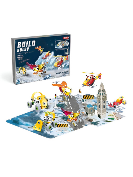 Build & Play – 178PCS Aircraft Bell Tower Construction Kit STEM Building Blocks Toy for Kids, Educational Assembly Playset NX13236.