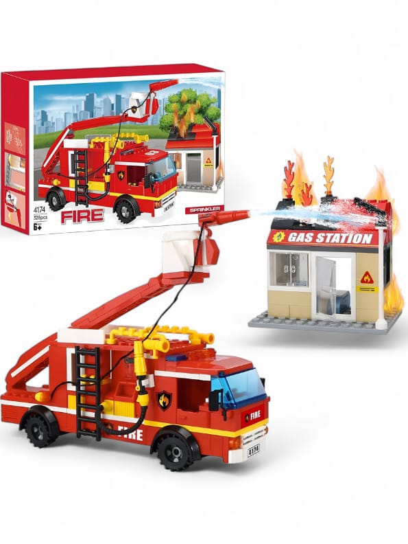 Building Blocks Fire Truck Toy for Kids - Creative Construction Set (TV-N-24)