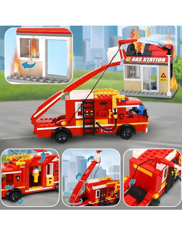 Building Blocks Fire Truck Toy for Kids - Creative Construction Set (TV-N-24)