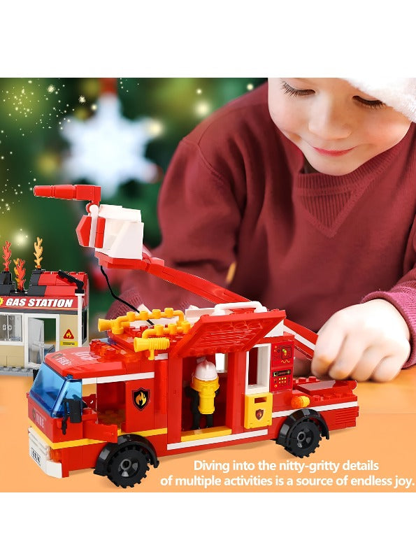 Building Blocks Fire Truck Toy for Kids - Creative Construction Set (TV-N-24)