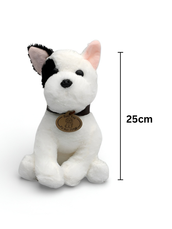 Bull Terrier Plush Toy 25cm – Soft White Spotted Puppy Stuffed Animal ST16297.