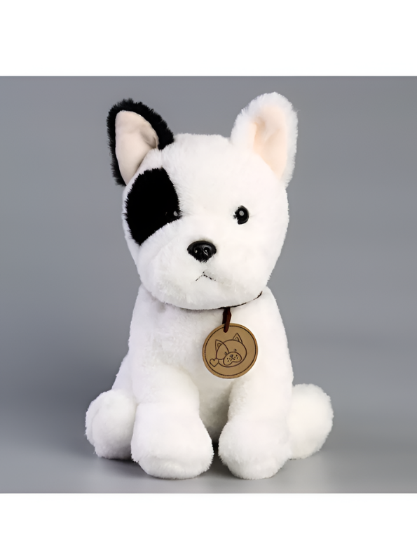 Bull Terrier Plush Toy 25cm – Soft White Spotted Puppy Stuffed Animal ST16297.