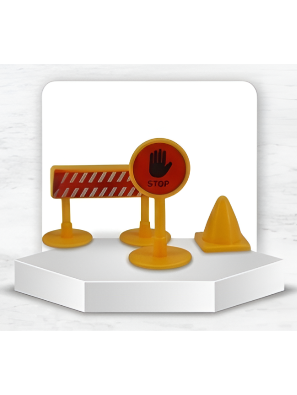 Bulldozer Set with Construction Worker Figures & Signs LMI15112