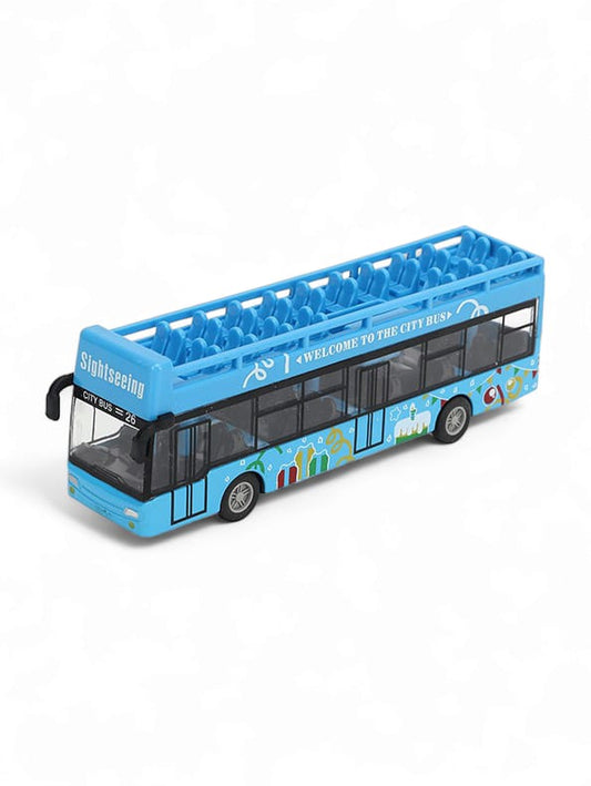 Bus Model Pull Back Vehicle City Bus Toy - Blue (L-J-96) - Toyloft