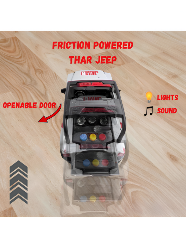 Jurassic Park Jeep Wrangler Toy Car – Red & White JP18 Edition 1:24 Scale LMI12059.
