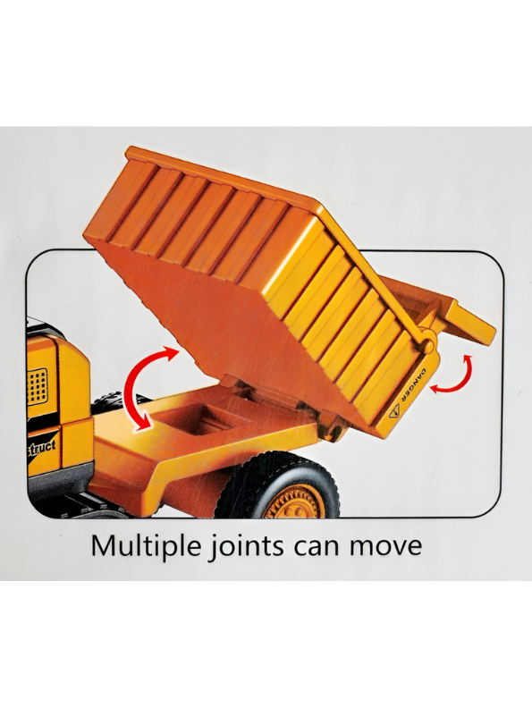 3-in-1 Kids Construction Toy Set with Excavator, Bulldozer & Dump Truck Trailer – Friction Powered Vehicles, Model LMI15454