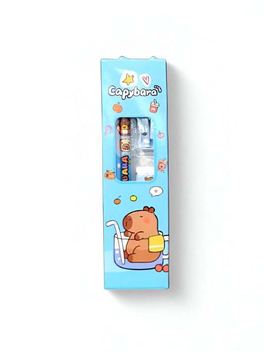 Capybara Stationery Set – 2 Pencils, Eraser & Sharpener Combo for School NOVHBC-1881224.