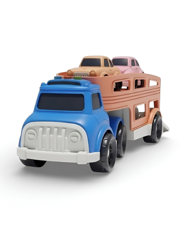 Car Transporter Truck Toy with 3 Mini Cars – Double Decker Carrier Playset NX16692.