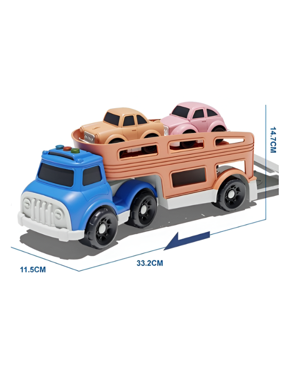 Car Transporter Truck Toy with 3 Mini Cars – Double Decker Carrier Playset NX16692.