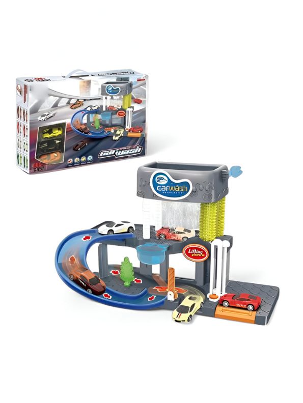 Car Wash Playset – Color Changing Car Wash Toy with Track, Lights & Sounds | Interactive Parking Garage Toy for Kids | Best Gift for Boys & Girls LMI-10A-2.