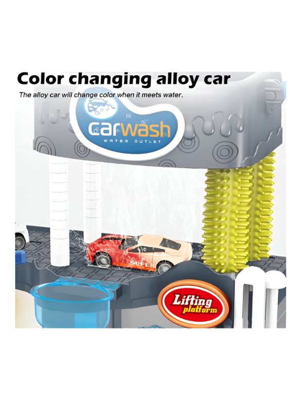 Car Wash Playset – Color Changing Car Wash Toy with Track, Lights & Sounds | Interactive Parking Garage Toy for Kids | Best Gift for Boys & Girls LMI-10A-2.