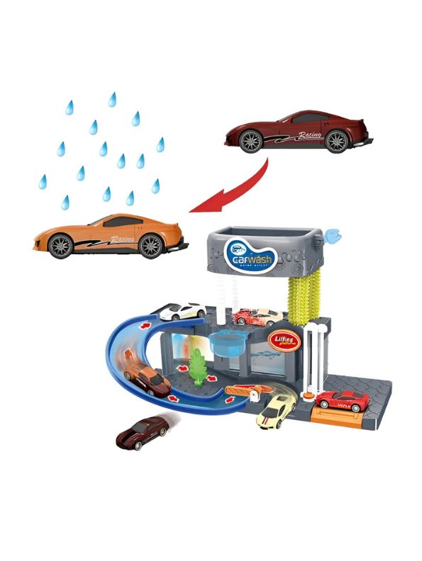 Car Wash Playset – Color Changing Car Wash Toy with Track, Lights & Sounds | Interactive Parking Garage Toy for Kids | Best Gift for Boys & Girls LMI-10A-2.