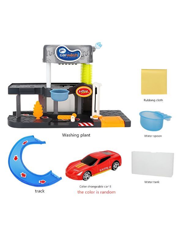 Car Wash Playset – Color Changing Car Wash Toy with Track, Lights & Sounds | Interactive Parking Garage Toy for Kids | Best Gift for Boys & Girls LMI-10A-2.