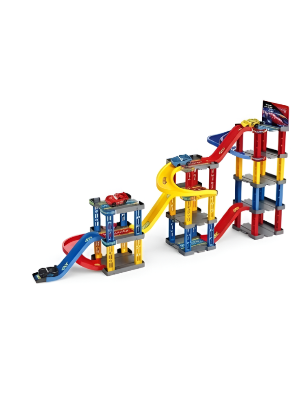 Cars Racing Track Playset with Cars – Spiral Ramps & Launchers Toy Set MD402.