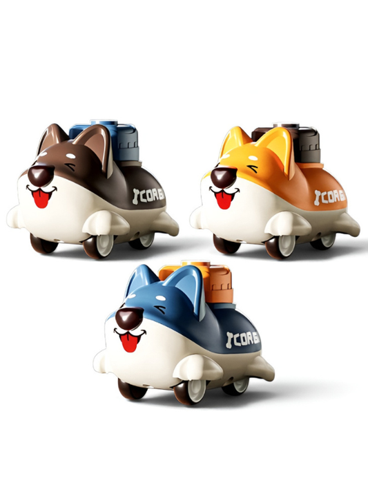Cartoon Corgi Push & Go Car Toy for Kids – Cute Friction Powered Toy Car MD389