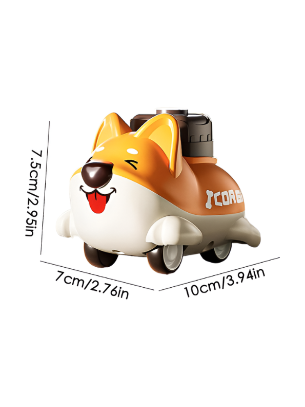 Cartoon Corgi Push & Go Car Toy for Kids – Cute Friction Powered Toy Car MD389