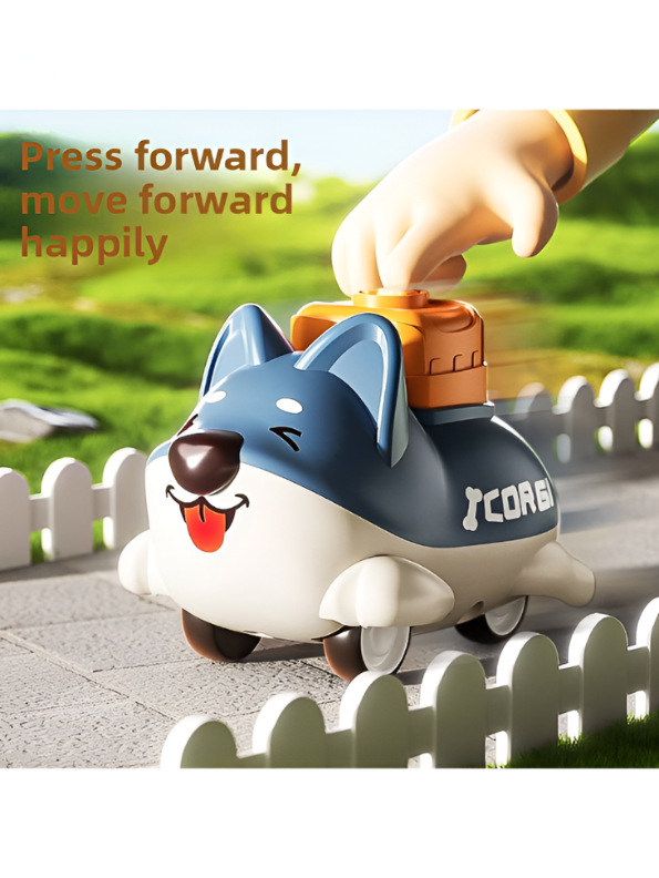 Cartoon Corgi Push & Go Car Toy for Kids – Cute Friction Powered Toy Car MD389