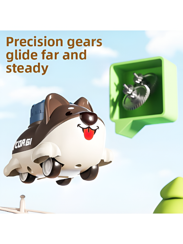 Cartoon Corgi Push & Go Car Toy for Kids – Cute Friction Powered Toy Car MD389