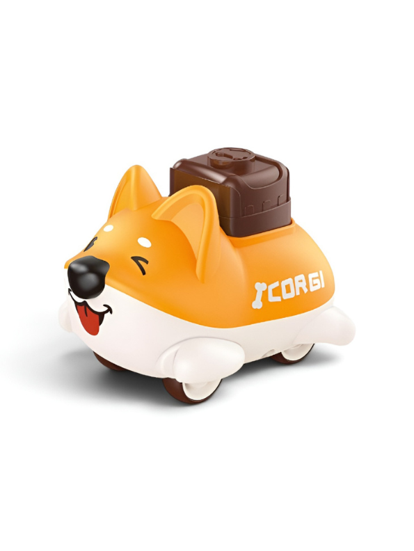 Cartoon Corgi Push & Go Car Toy for Kids – Cute Friction Powered Toy Car MD389