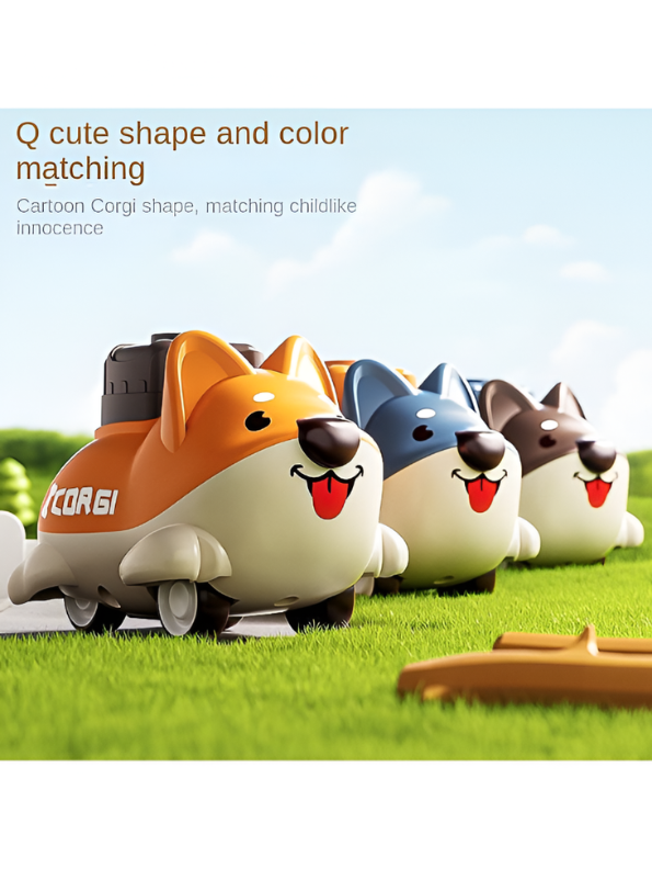 Cartoon Corgi Push & Go Car Toy for Kids – Cute Friction Powered Toy Car MD389