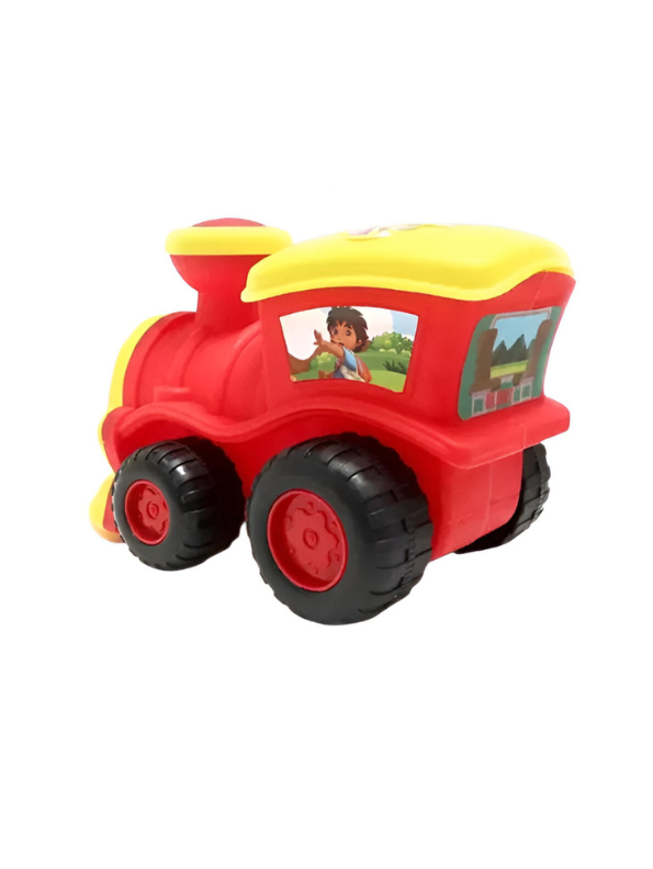 Cartoon Toy Train for Toddlers – Friction Powered Steam Engine with Yellow Smile Face LMI5350.