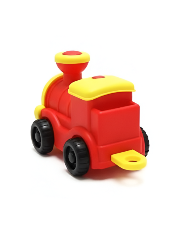 Cartoon Toy Train for Toddlers – Friction Powered Steam Engine with Yellow Smile Face LMI5350.
