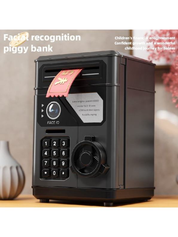 Black - CashMate – Kids’ Piggy Bank ATM Box for Coin & Cash Savings with Fun Entrance NX15688.