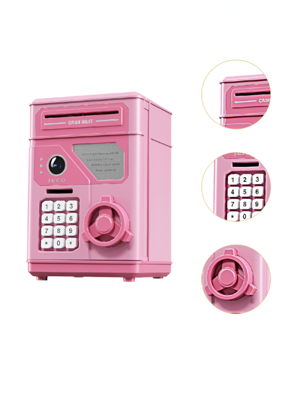 Pink - CashMate – Kids’ Piggy Bank ATM Box for Coin & Cash Savings with Fun Entrance NX15688.