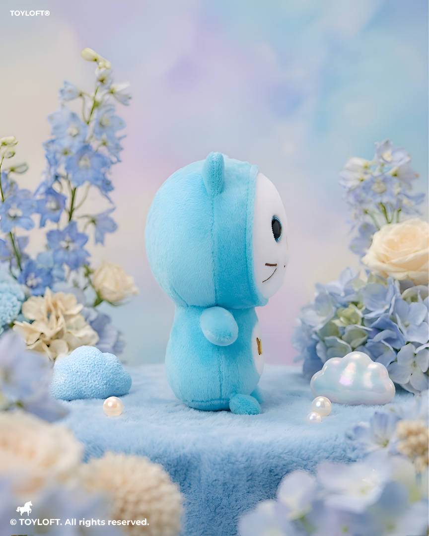 Cat Plush Toy – 7-Inch Blue Cute Stuffed Animal Kitten with Fish Embroidery for Kids ST11931