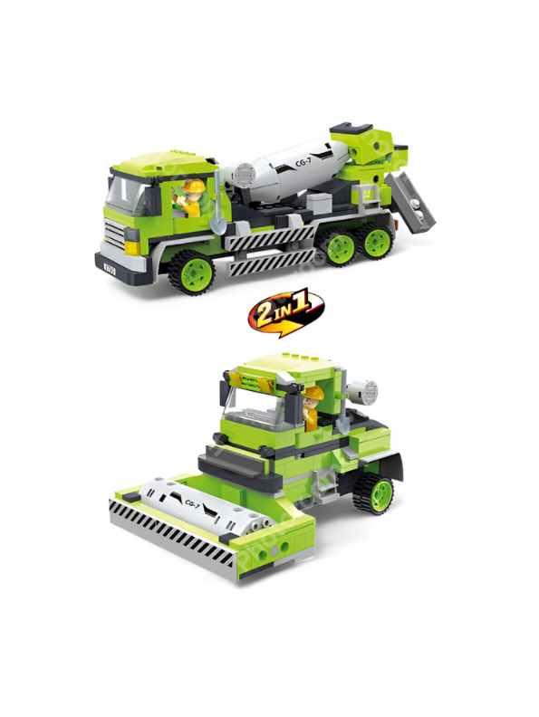 Cement Mixer Truck Building Block Toy Set – Educational Construction Vehicle Blocks for Kids, STEM Learning Toy Gift TV5089.