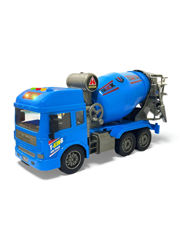 Cement Mixer Truck Toy with Lights and Sounds | Pull Back Construction Vehicle for Kids Green NX13624.