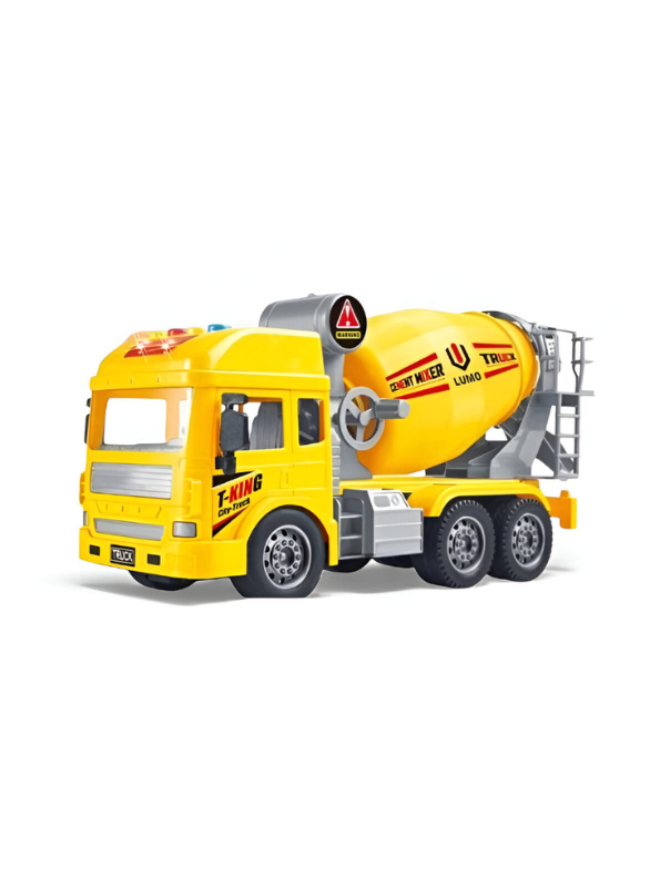 Cement Mixer Truck Toy with Lights and Sounds | Pull Back Construction Vehicle for Kids Green NX13624.