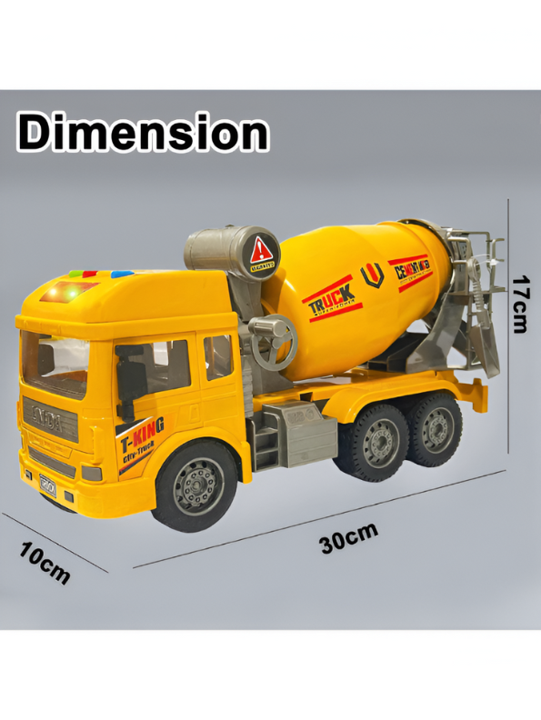 Cement Mixer Truck Toy with Lights and Sounds | Pull Back Construction Vehicle for Kids Green NX13624.