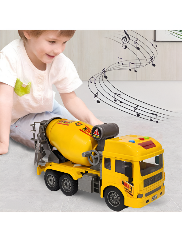 Cement Mixer Truck Toy with Lights and Sounds | Pull Back Construction Vehicle for Kids Green NX13624.