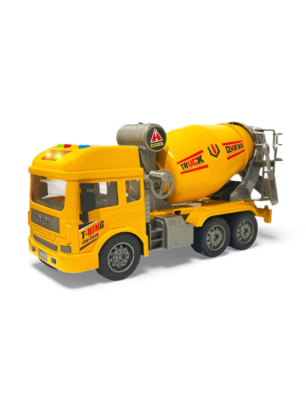 Cement Mixer Truck Toy with Lights and Sounds | Pull Back Construction Vehicle for Kids Green NX13624.