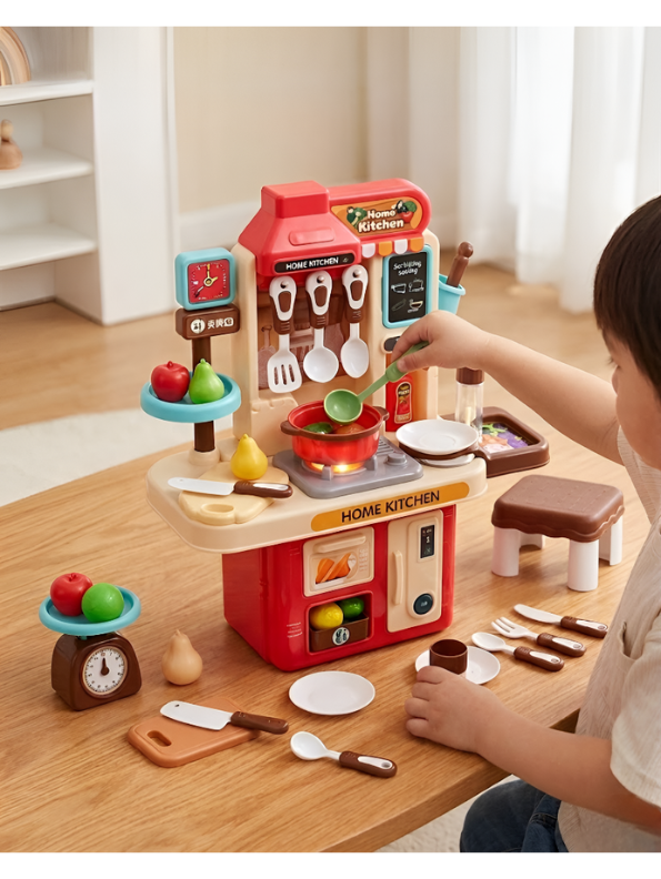 Children's Pretend Play Home Kitchen Toy Set | 47 PCS Cutlery & Cooking Accessories TV7132