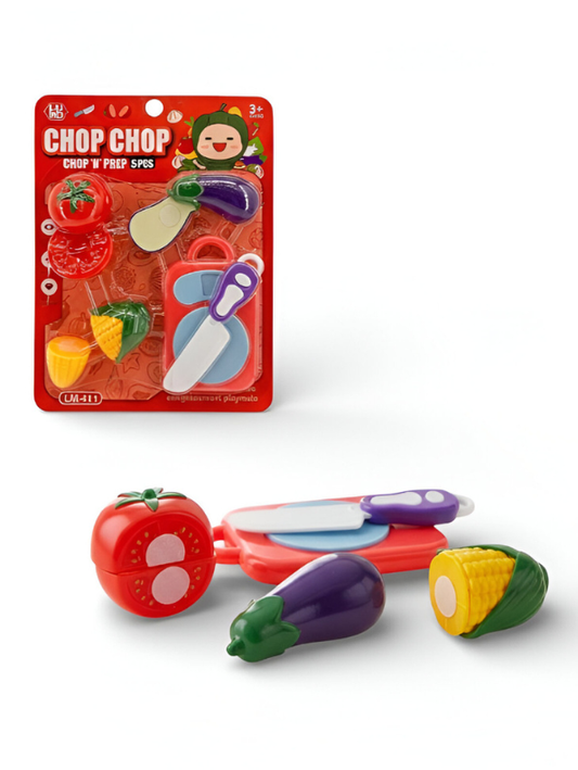 Chop Chop 5-Piece Vegetable Cutting Play Set – Toddler Kitchen Accessories LMI14878