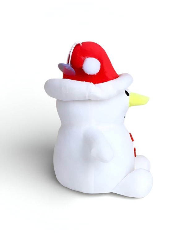 Christmas Snowman Plush Toy - Soft Stuffed Holiday Doll with Red Santa Hat for Kids.