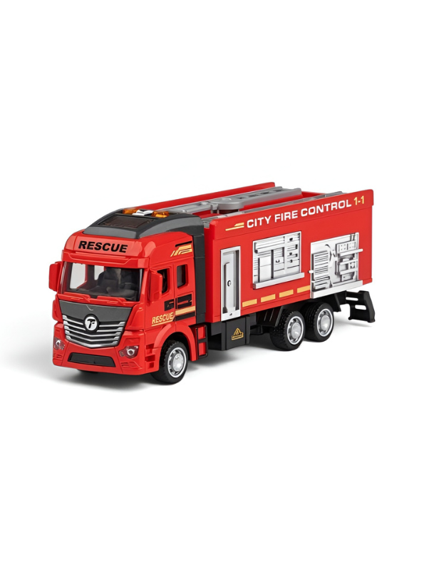 City Fire Control 1-1 Rescue Fire Truck Toy | Realistic Emergency Vehicle with Detachable Ladder TV5816