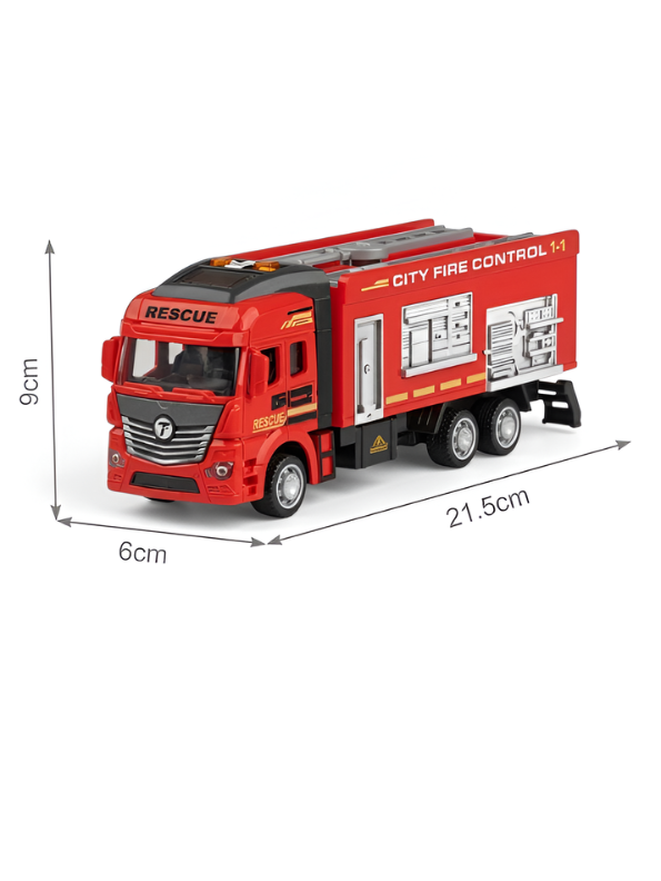 City Fire Control 1-1 Rescue Fire Truck Toy | Realistic Emergency Vehicle with Detachable Ladder TV5816