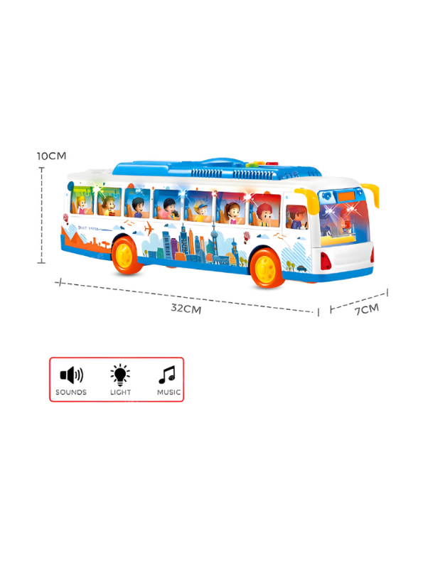 City Inertial Public Bus Toy for Kids – Friction Powered City Transport Vehicle LMI13006.